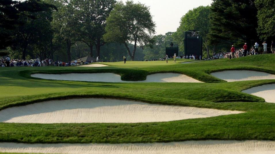 Big brutal bunkers at Winged Foot